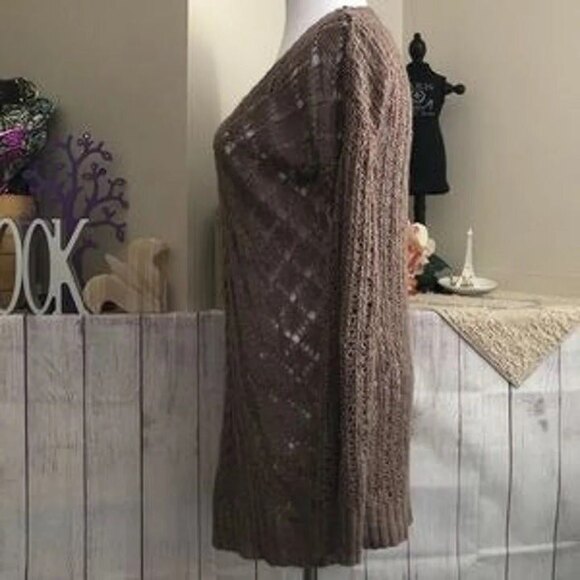 Pink Rose sz M Loose Knit Sweater Taupe Mauve - Picture 2 of 10